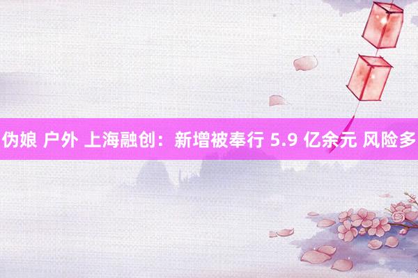 伪娘 户外 上海融创：新增被奉行 5.9 亿余元 风险多